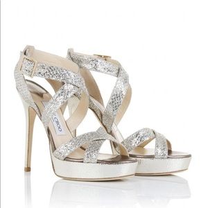 🎀🛍🎁🎈SOLD, Jimmy Choo, Vamp Champagne Glitter